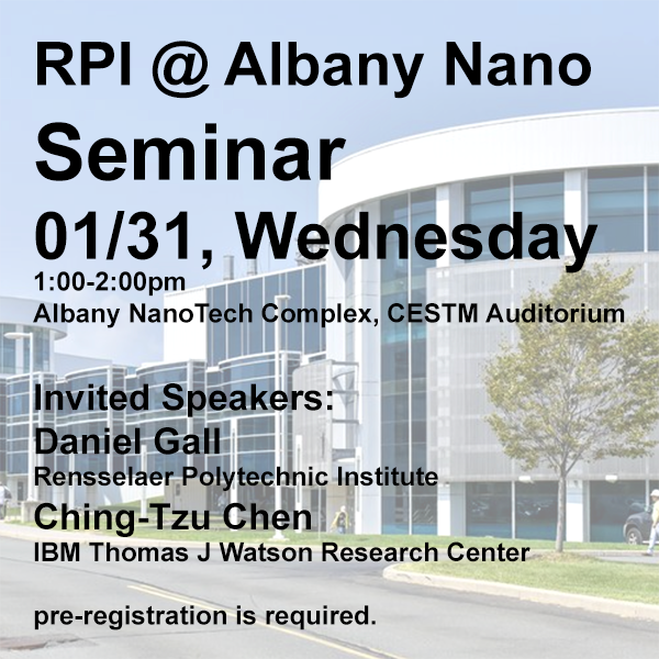 RPI @ Albany Nano Spring Seminar Series - 01312024