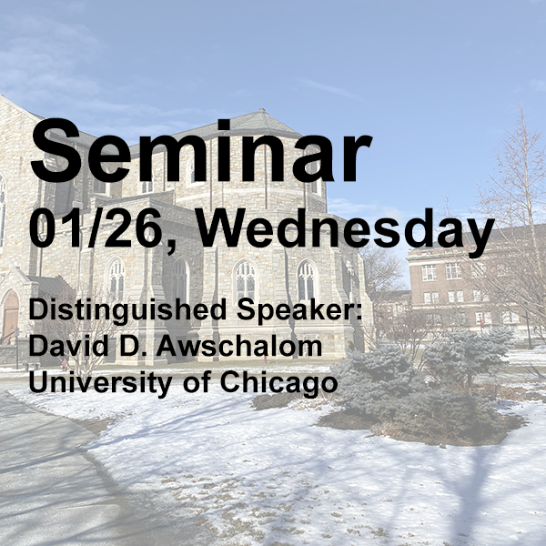 MSE/CMDIS Distinguished Seminar - 0126
